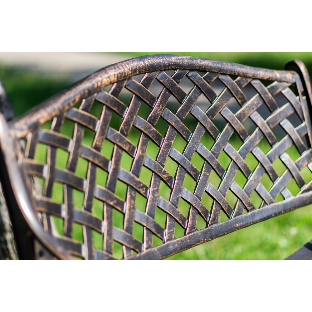 Garden Bench Bronze Colour   Lattice Design 40 Inch Long