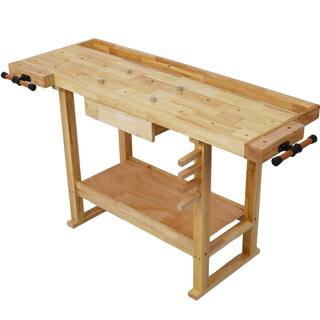 55 in. Wood Workbench Tool Storage Work Bench Workshop Tools Table with Drawer Workbench6