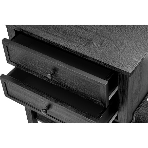 Wood Night Stand with 2 Wood Drawers for Bedroom - Stable and Sturdy Constructed (Finish Options Available)