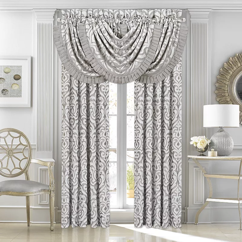 Five Queens Court Lafayette Silver 2-pack Window Curtain Set