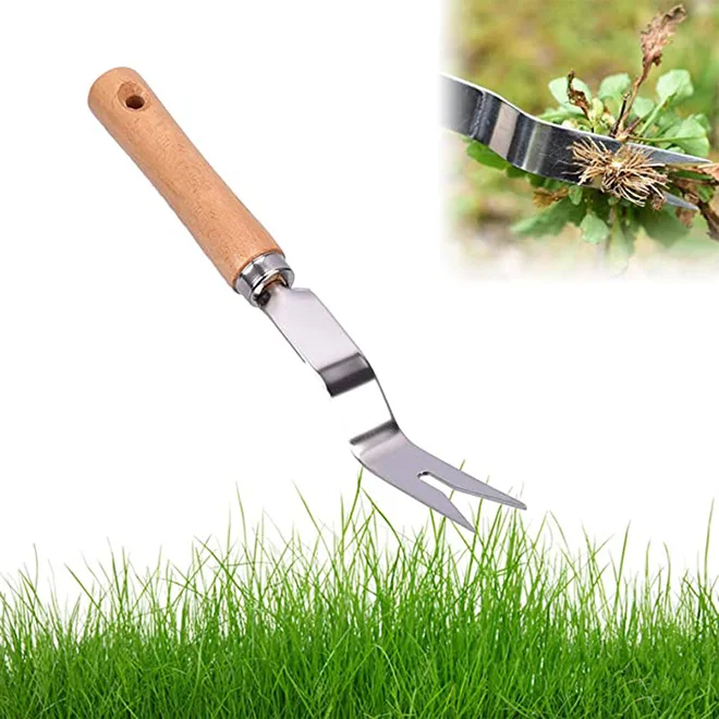 Hot Sale Hand Weeder Manual Garden Pull Tool Garden Weeding Tools Wooden Handle Shock Absorber Completely Remove Weeds