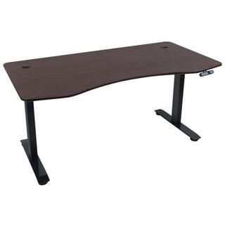 Motionwise 60 in. Rectangular WalnutBlack Standing Desk with Adjustable Height Feature SDD60A