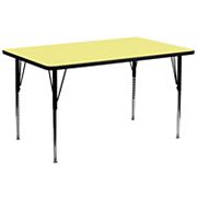 Emma and Oliver 30x72 Yellow Thermal Laminate Adjustable Activity Table