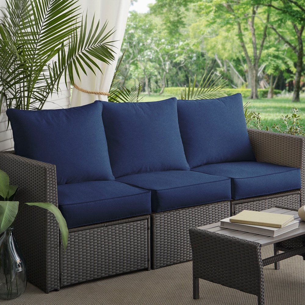 Sorra Home Sloane Marine Indoor/ Outdoor Corded Sofa Cushion Set