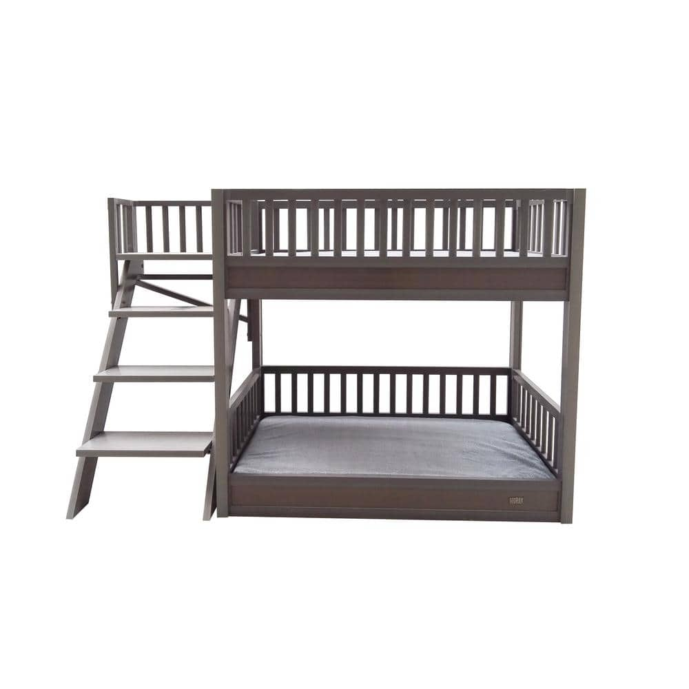 New Age Pet ECOFLEX Large Grey Dog Bunk Bed with Removable Cushions EHBB405