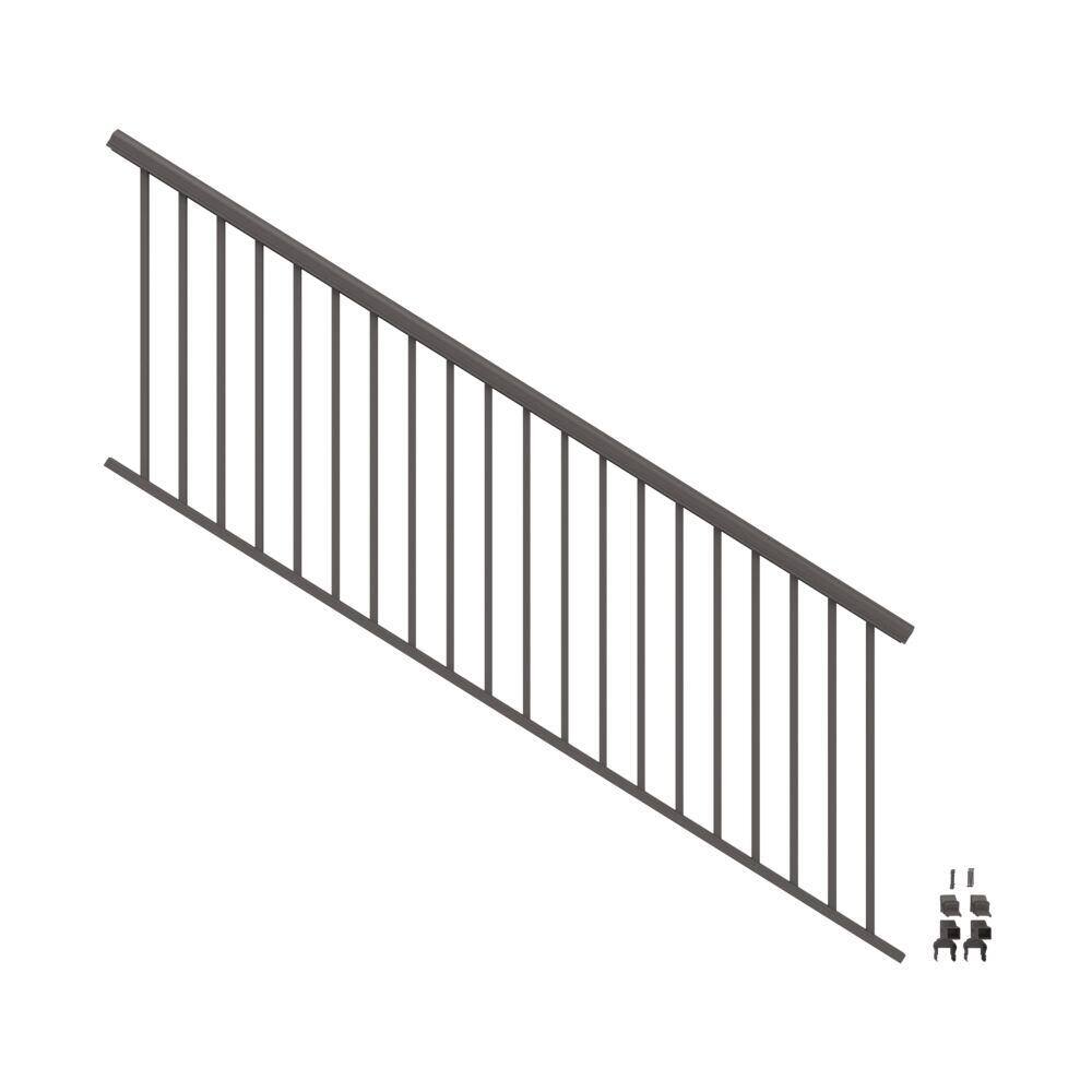 Barrette Outdoor Living VersaRail Cambridge 8 ft. x 36 in. Matte Bronze Aluminum Decorative Rail Stair Kit 73045637