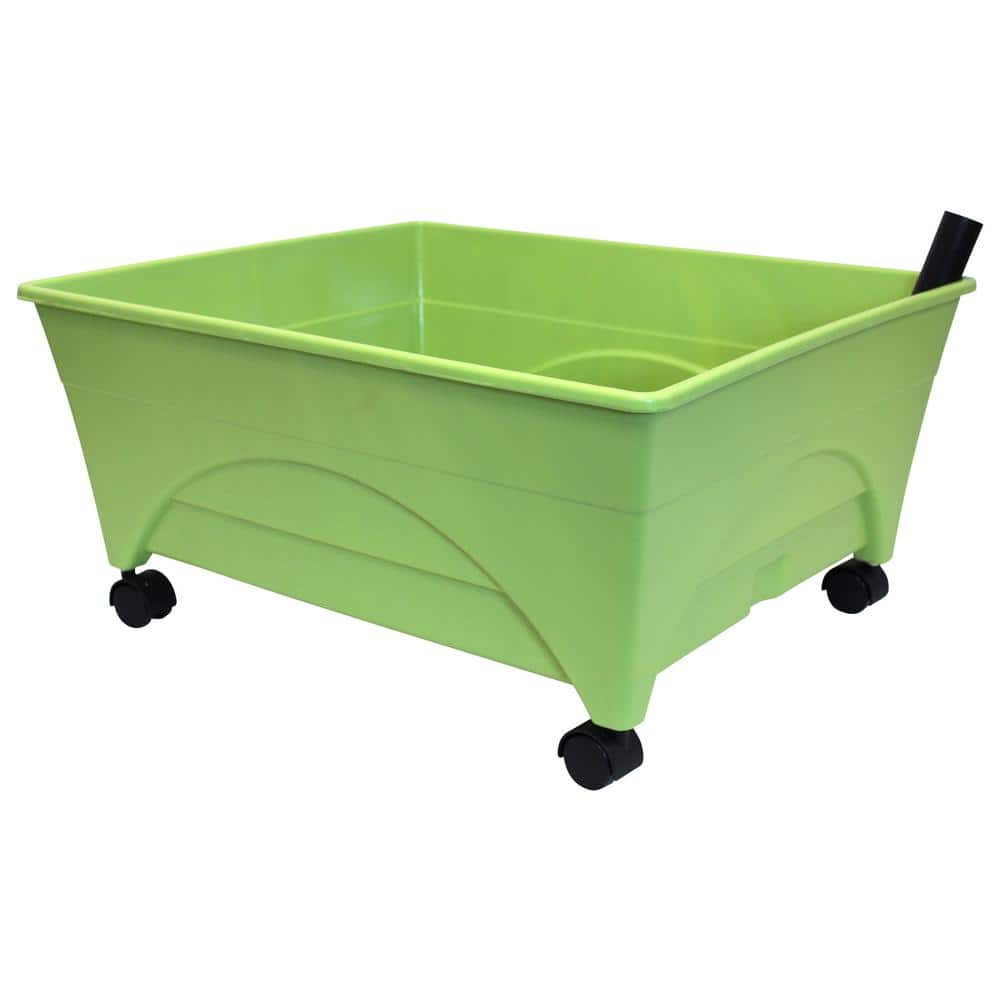 CITY PICKERS 24.5 in. x 20.5 in. Patio Raised Garden Bed Kit with Watering System and Casters in Limey Green 2343-1HD