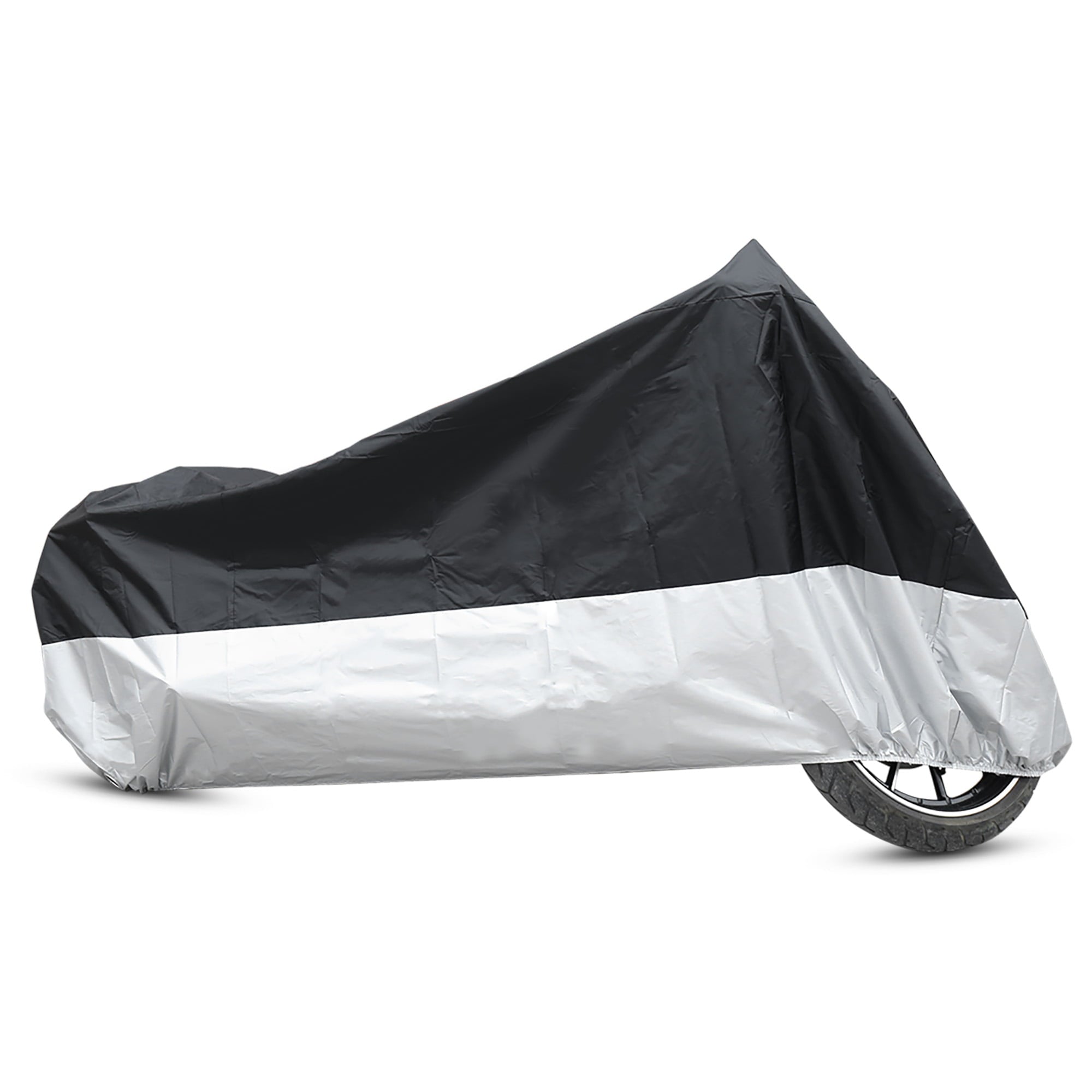 180T Waterproof Motorcycle Cover Scooter Rain Dust UV Protector L BlackSilver