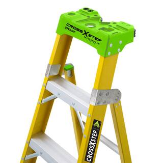 Louisville Ladder 6 ft. Fiberglass Cross Step Ladder with 375 lbs. Load Capacity Type IAA Duty Rating FXS1406HD