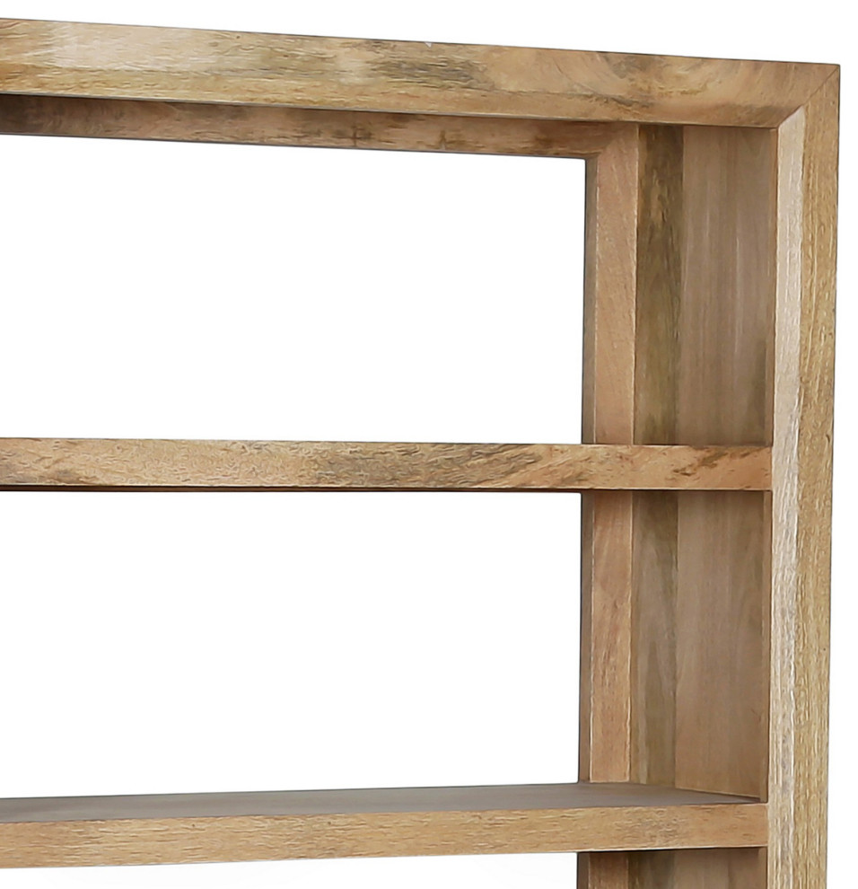 Benzara BM285246 Display Shelf Bookcase  1 Jute Drawer  4 Shelves  Brown   Farmhouse   Bookcases   by Uber Bazaar  Houzz