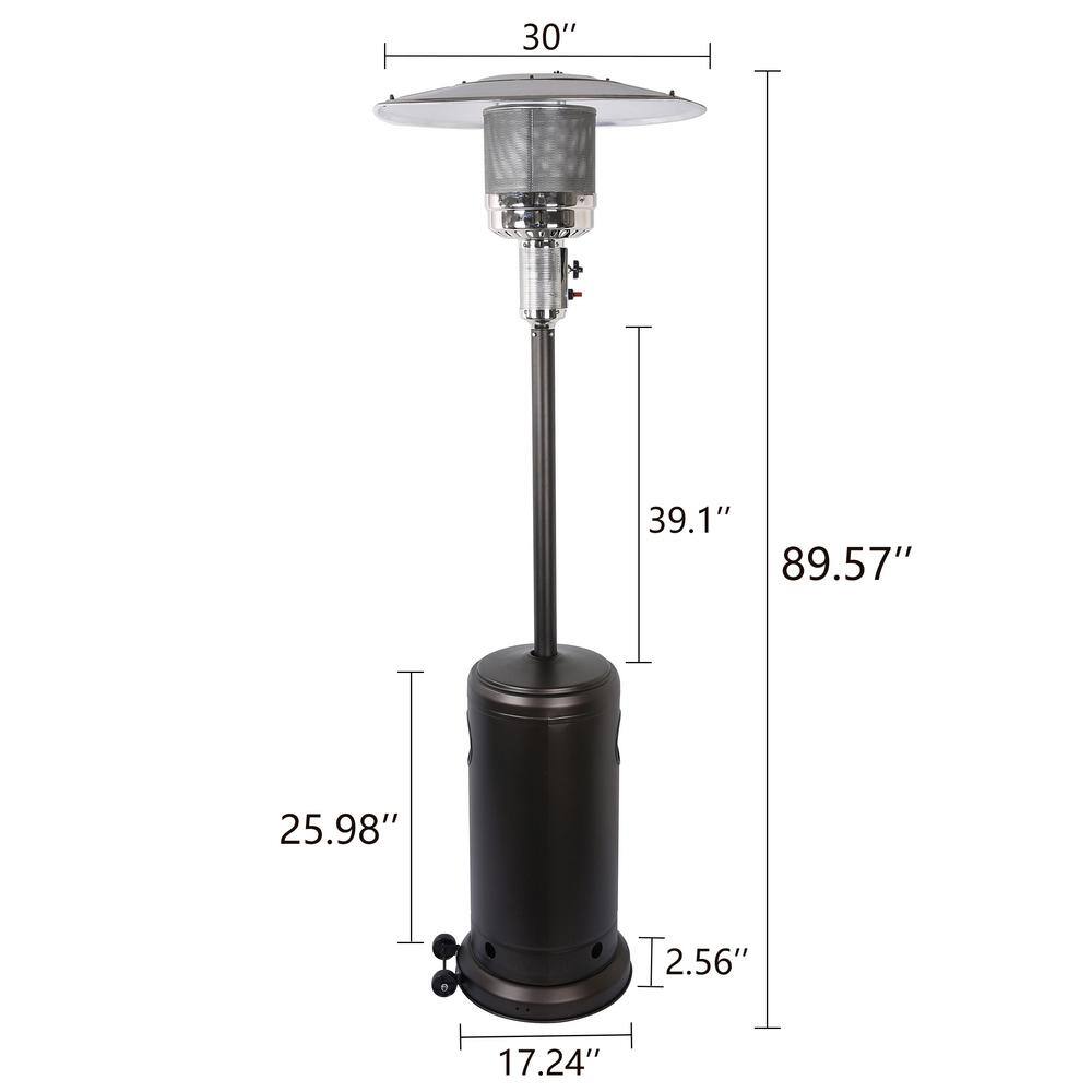 47000 BTU Propane Iron Floor Standing Patio Heater in Oil-Rubbed Bronze BYY624-7