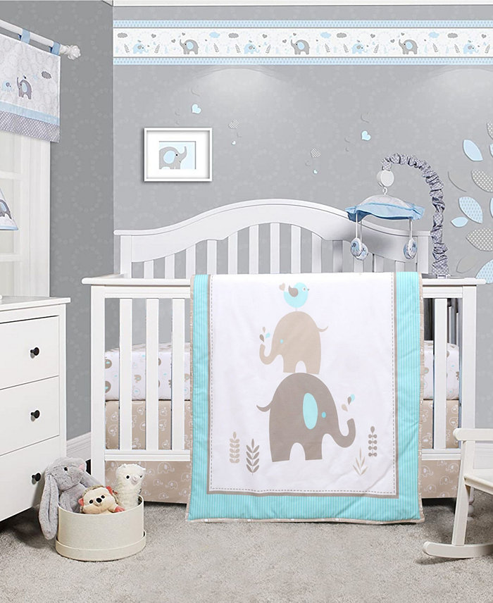 Cuddles and Cribs Nursery 4 Piece Bedding Crib Set