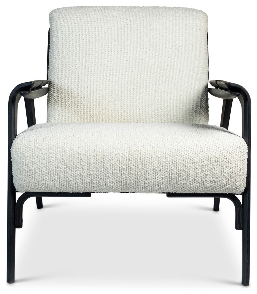 Modern Brazilian  Fly  Accent Chair  Boucle Ivory Upholstery   Midcentury   Armchairs And Accent Chairs   by Urbia  Houzz