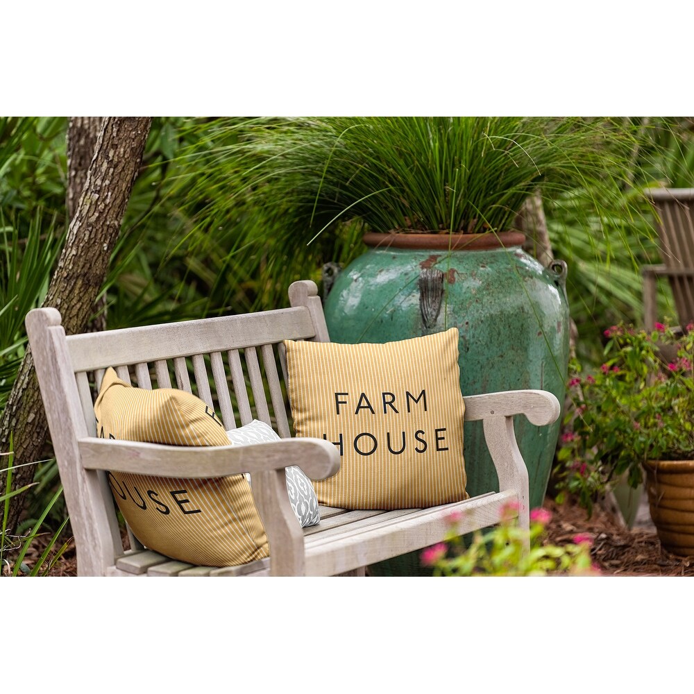 Farmhouse Ticking Polyester Indoor/Outdoor Pillow