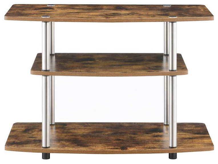 Convenience Concepts Designs2Go Three Tier Wood 32 quotTV Stand in Nutmeg Wood   Contemporary   Entertainment Centers And Tv Stands   by Homesquare  Houzz