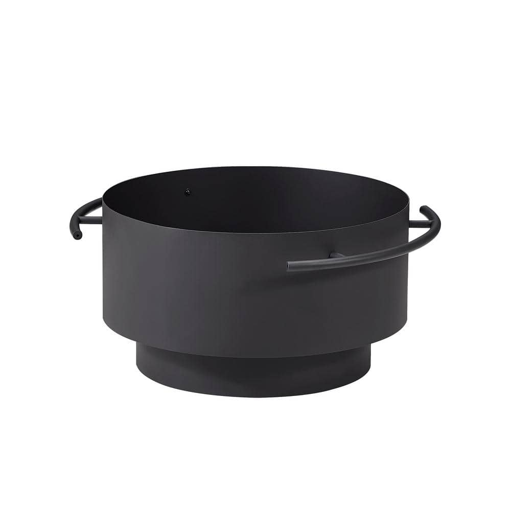 OVE Decors Brooks 24 in. x 13.4 in. Round Charcoal Powder Coated Steel Wood Burning Fire Pit 15PFP-BROO24-CH