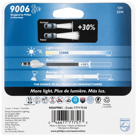 Philips 9006PRB2 Philips 9006 Vision Headlight  Pa...