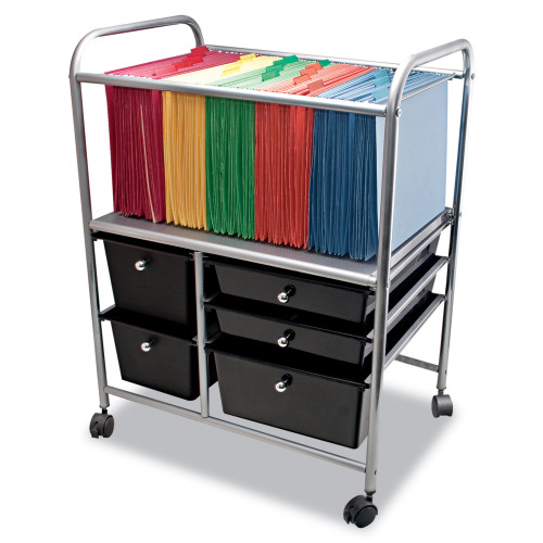 Advantus Letter/Legal File Cart with Five Storage Drawers， Metal， 5 Drawers， 21.63