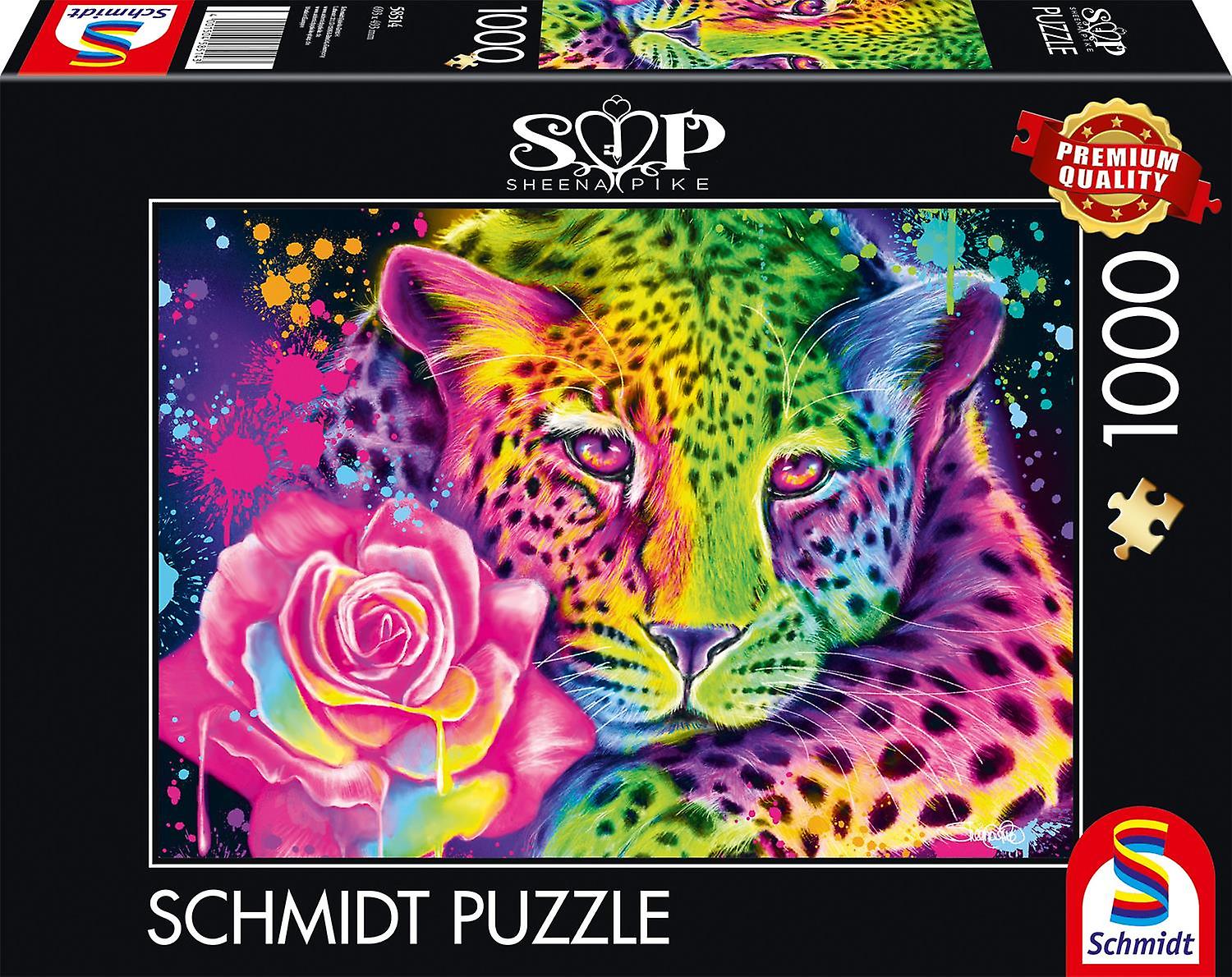 Schmidt Sheena Pike Neon Rainbow Leopard Jigsaw Puzzle (1000 Pieces)