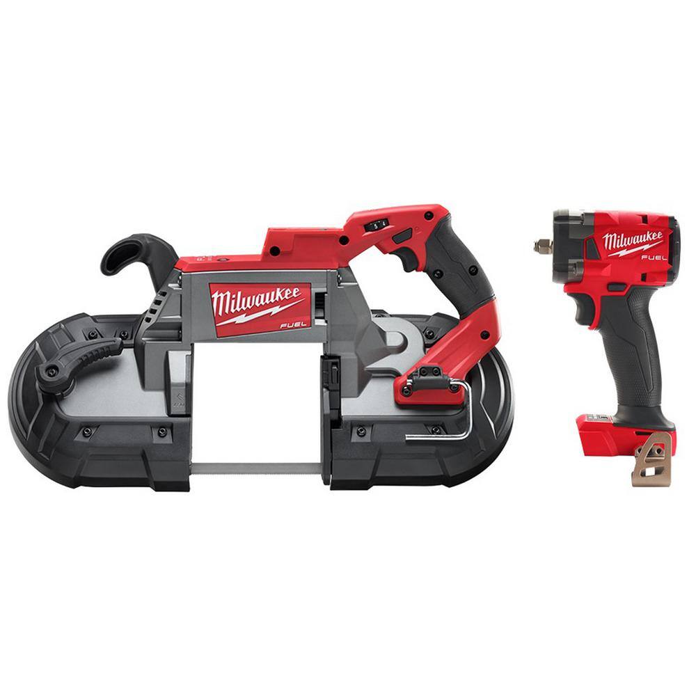 MW M18 FUEL 18V Lithium-Ion Brushless Cordless Deep Cut Band Saw with M18 FUEL Compact 38 in. Impact Wrench 2729-20-2854-20