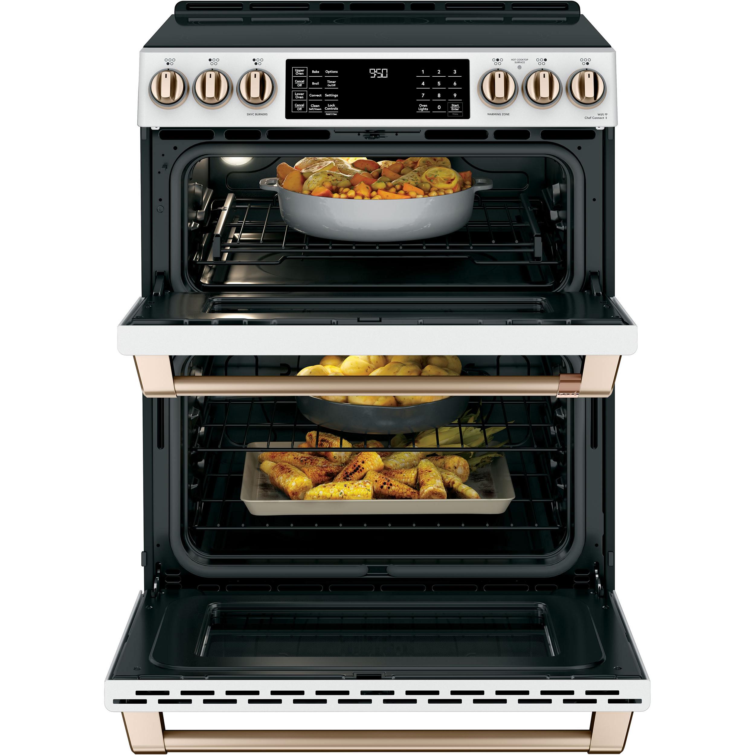 Café 30-inch Slide-In Induction Range with double oven CHS950P4MW2