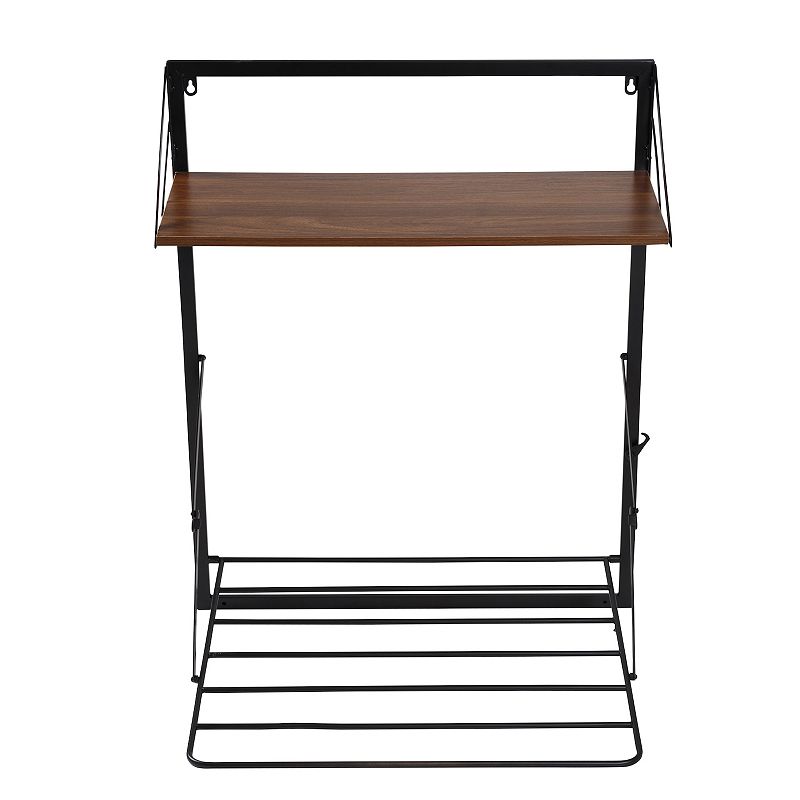 Honey-Can-Do Collapsible Wall-Mounted Laundry Drying Rack with Shelf