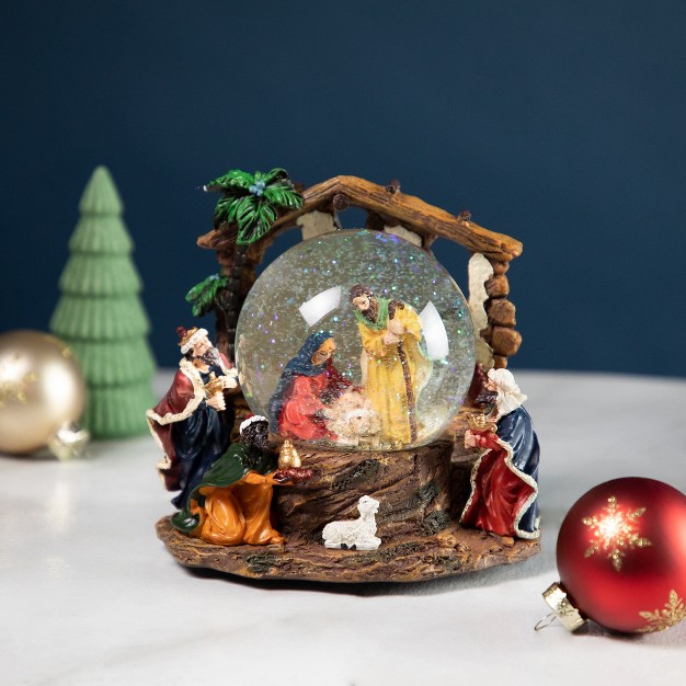 Holy Family Christmas Nativity Musical Water Globe