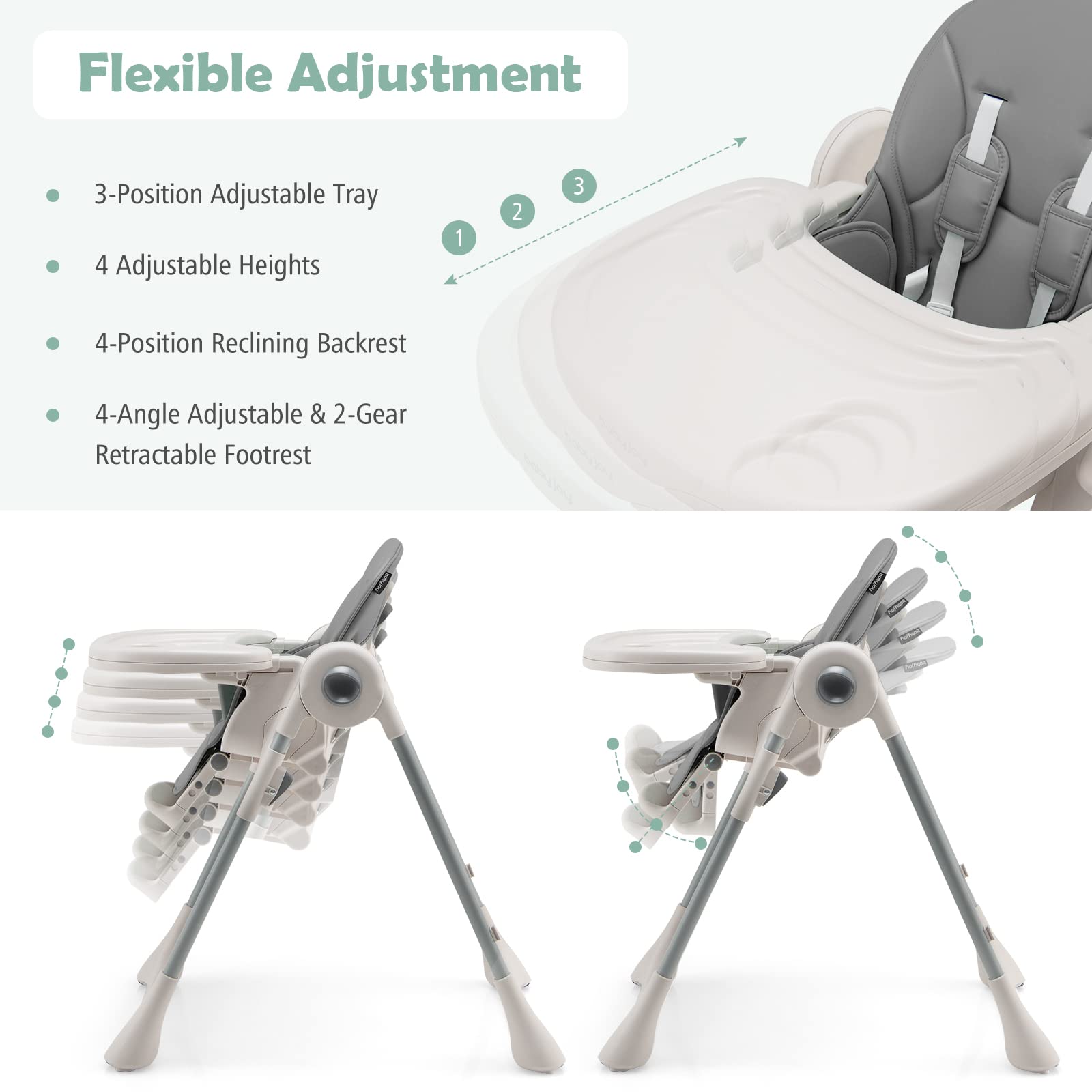 Costzon Convertible High Chair for Babies & Toddlers, Foldable Highchair