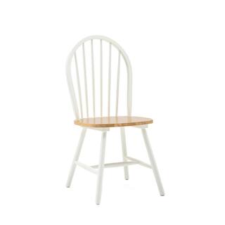 Boraam Farmhouse White and Natural Wood Dining Chair (Set of 2) 31316