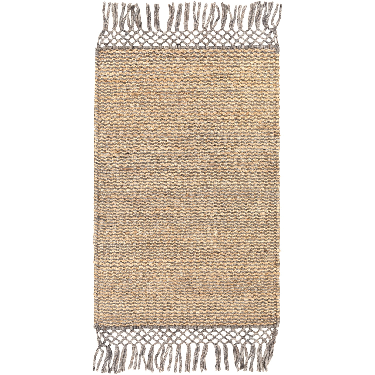 Southampton Hand Woven Rug in Tan, Charcoal, Medium Gray