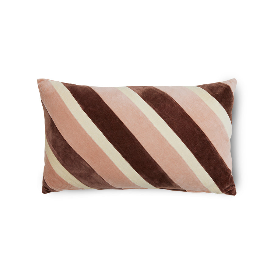 Striped velvet pillow Rose