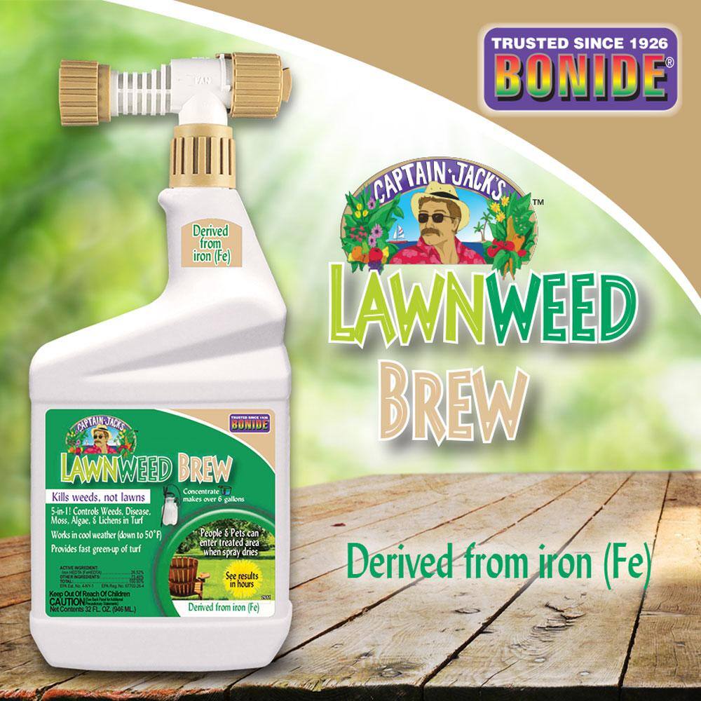 Bonide Captain Jack's Lawnweed Brew 32 oz. Ready-to-Spray Fast-Acting Controls Weeds Moss Algae Lichens and Disease 2612