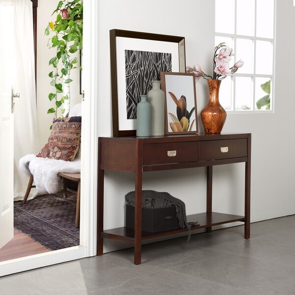 Homy Casa American Traditional Solid Wood Storage Console Table