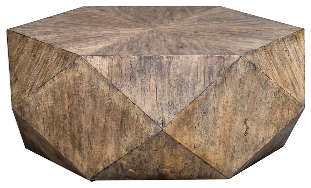 Uttermost Volker Honey Coffee Table   Rustic   Coffee Tables   by HedgeApple  Houzz