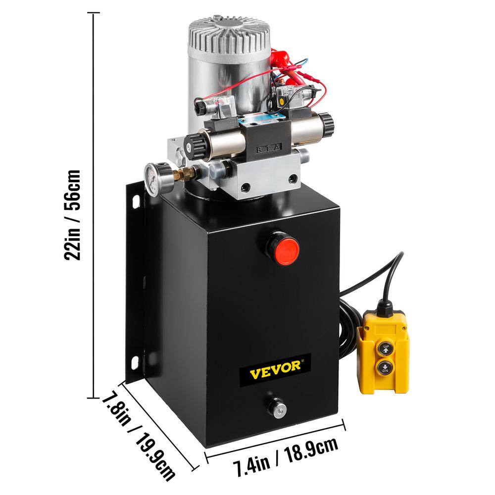 VEVOR Hydraulic Power Unit 12-Volt Electric Hydraulic Cylinder Pump 12 qt. for Dump Trailer Lift Gates and Trucker CZYYB12KDDCDB0001M2