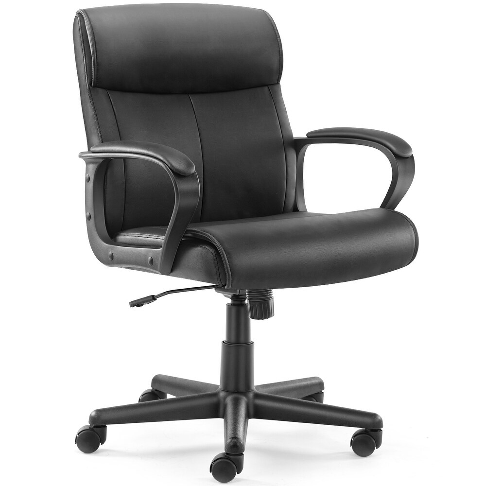 Mid Back Desk Chair Swivel Office Chair Accnet Chair with Padded Armrests