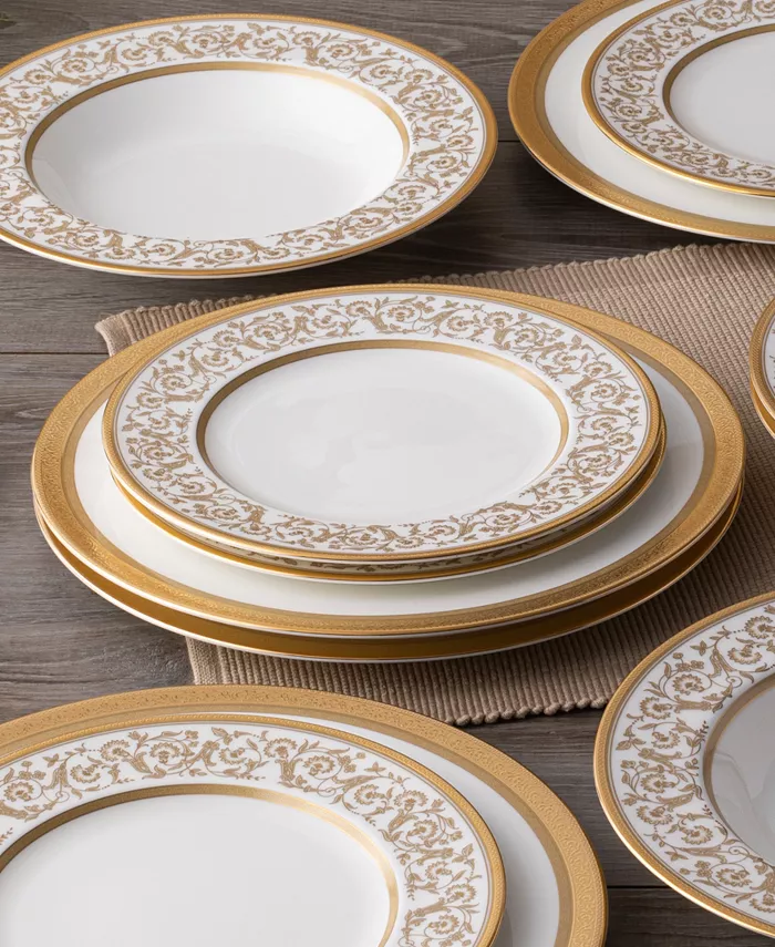 Noritake Summit Gold Set of 4 Dinner Plates Service For 4