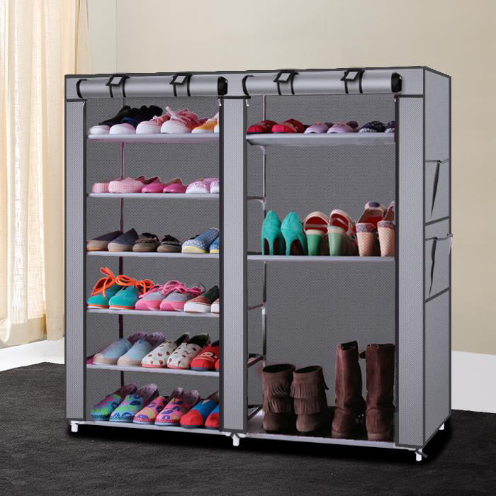 Ktaxon 6 Tiers 36-Pairs Portable Boot Rack Double Row Shoe Rack Covered Nonwoven Fabric Closet Shoe Storage Cabinet Organizer