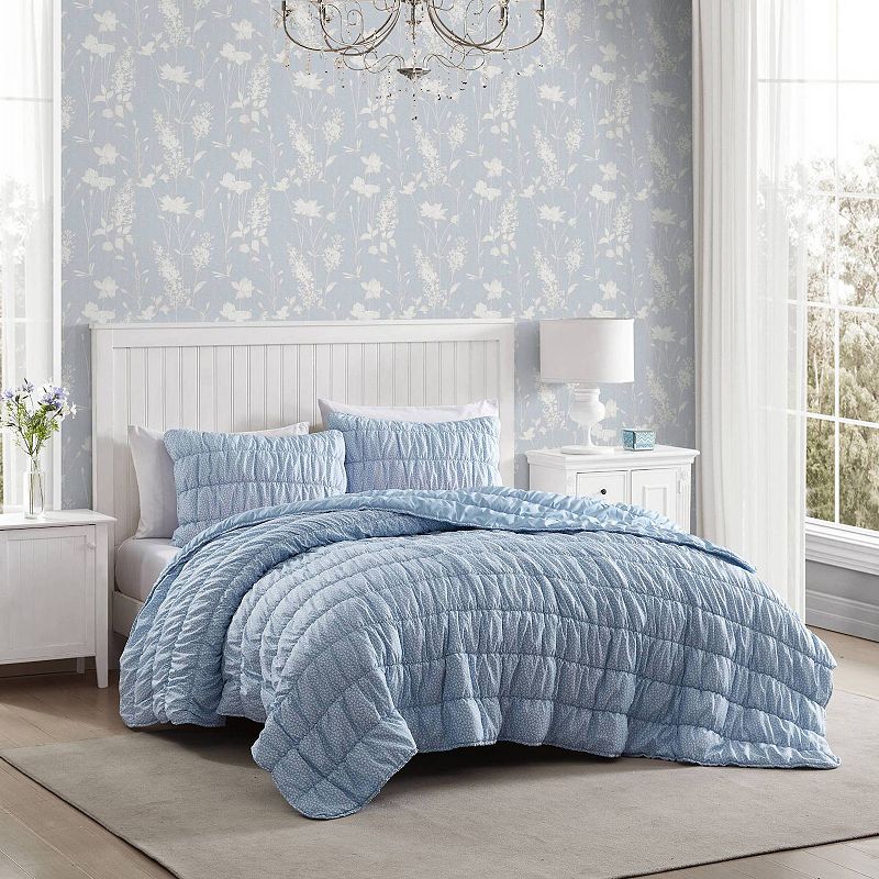 Laura Ashley Amalia Microfiber Quilt Set with Shams