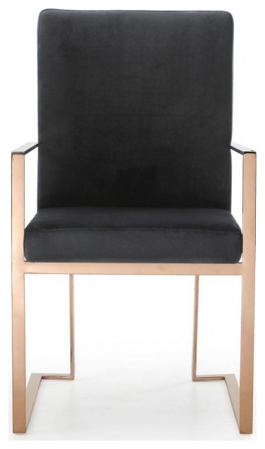 Black Rosegold Velvet Dining Chair   Contemporary   Dining Chairs   by HomeRoots  Houzz