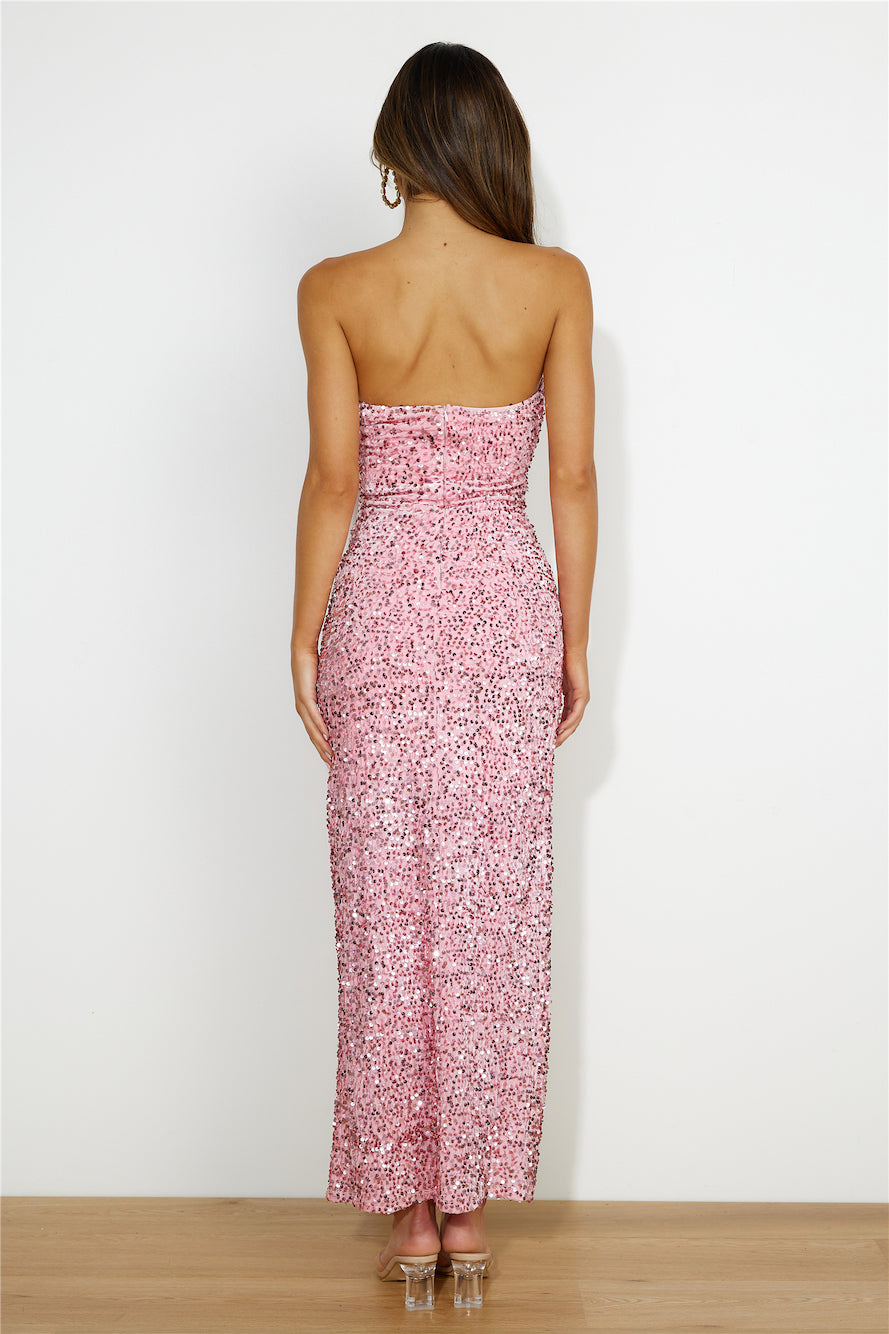 Sparkle From Far Maxi Dress Pink