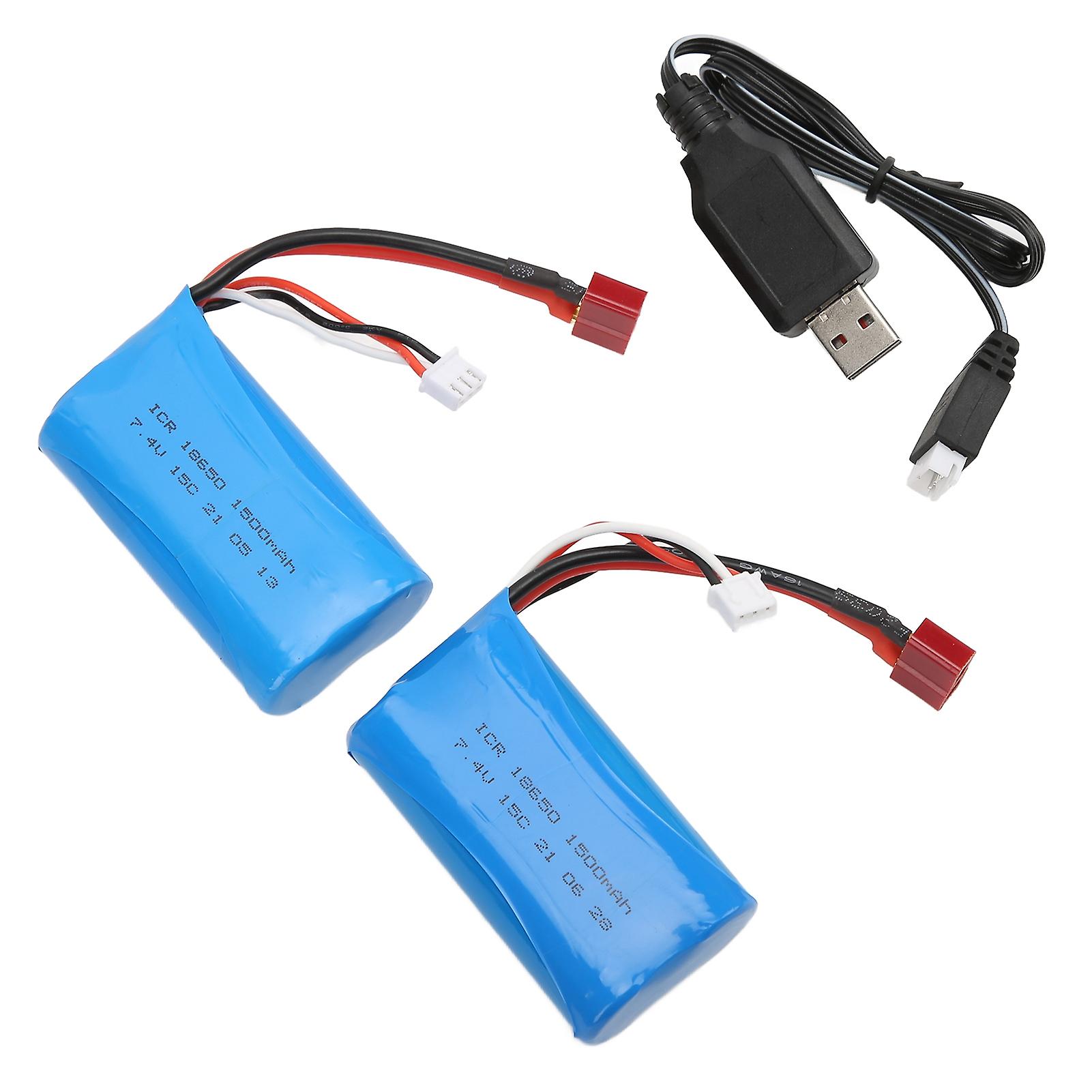 7.4v 1500mah 15c Lipo Battery With Charging Cable Rechargeable Lithium Battery For Rc Car Boat