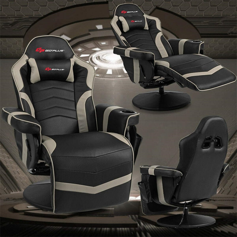 Ergonomic High Back Massage Gaming Chair Racing Style Gaming Recliner with Adjustable Backrest Footrest