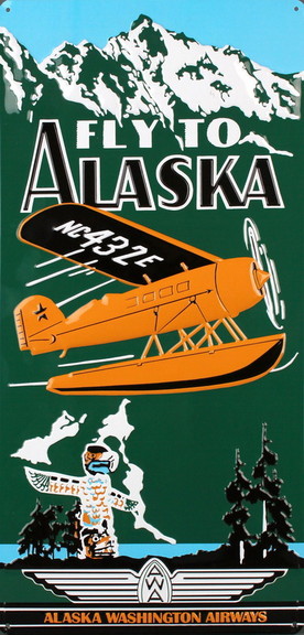 Aviation Signs Fly To Alaska Tin Sign  ART009