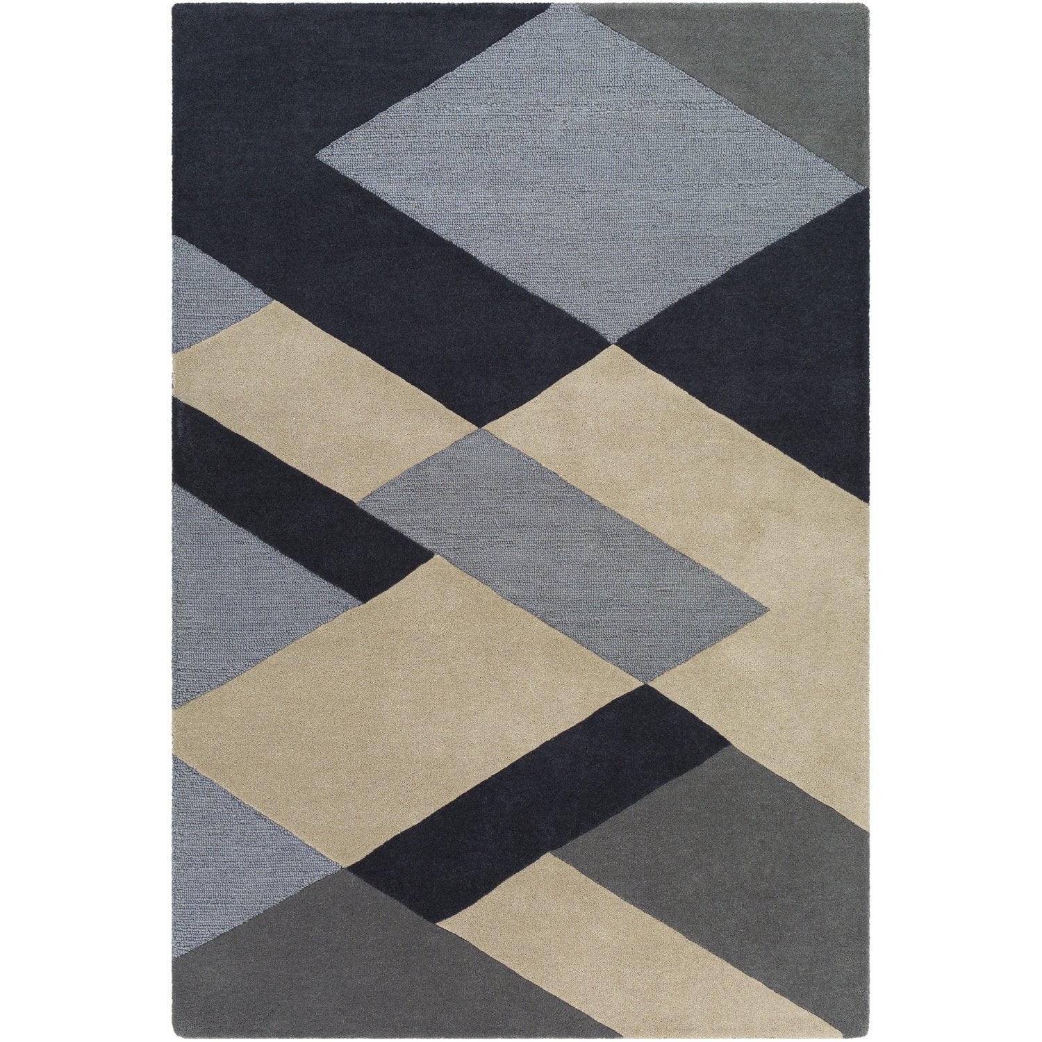 Kennedy Hand Tufted Rug in Navy, Taupe, Khaki, Charcoal, Denim