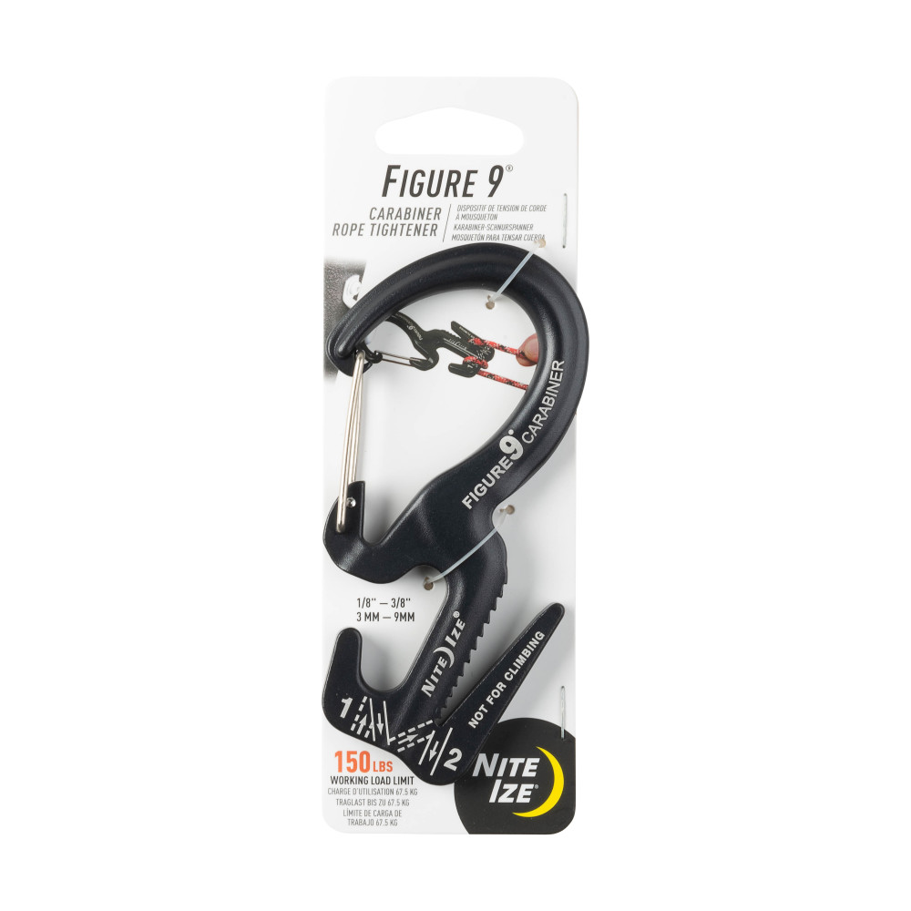 Nite Ize Figure 9 Carabiner Rope Tightener Large Black