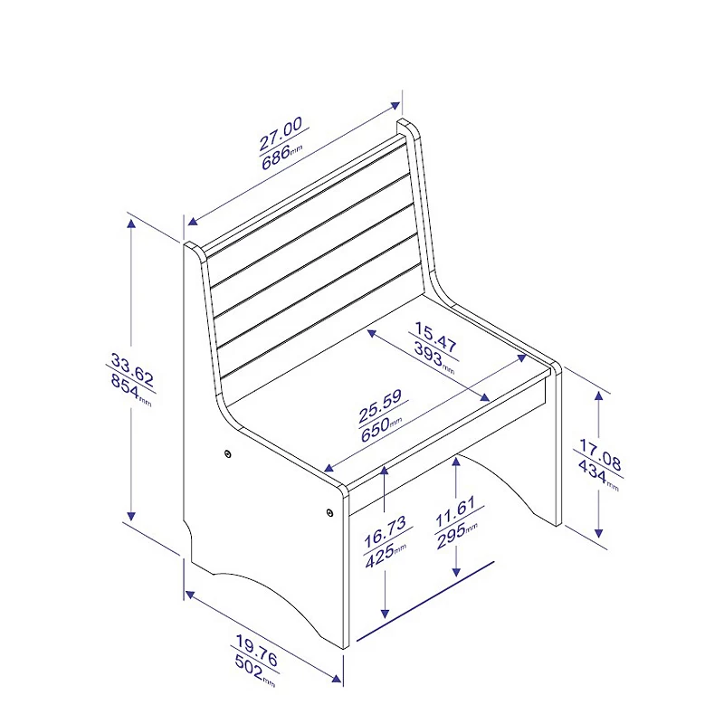 Linon Linson Small Back Rest Bench