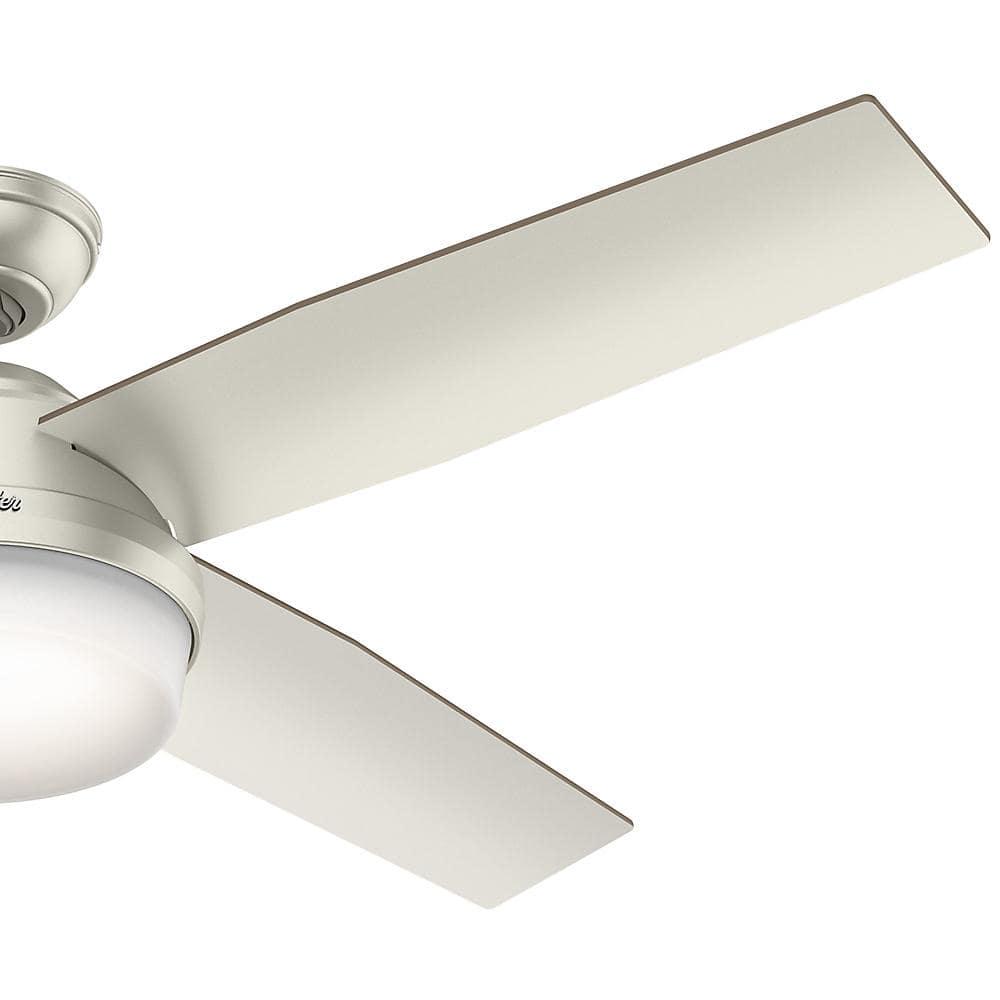 Hunter Dempsey 52 in LED IndoorOutdoor Matte Nickel Ceiling Fan with Light and Remote