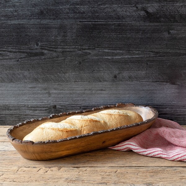 Woodland Oblong Serving Dish， Large - Natural