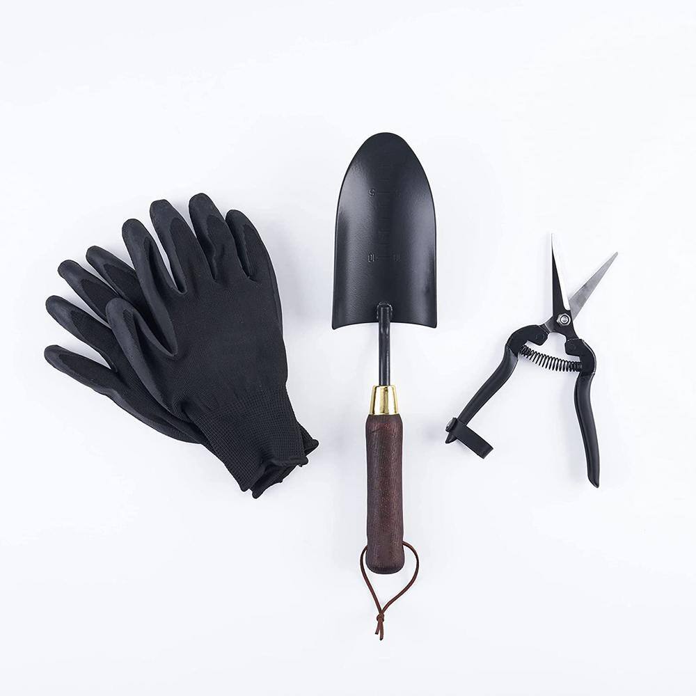 3-Piece Garden Tool Set Plants Tool Set Stainless Steel Starter Kit Garden Shears Garden Gloves Garden Trowel B0BFJWC144